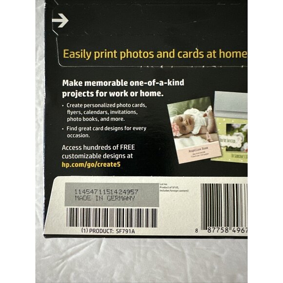 HP Photo Card Set 10 (5x7”) / 5 (4”x6”) Glossy Photo Paper / 10 (5x7”) Envelopes - Picture 4 of 5